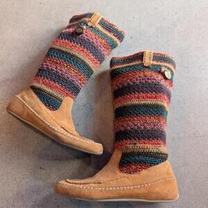 The Sak Knit Colorful Boho Boots Size 9